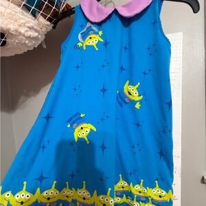 Taylor Joelle Pixar Blue Dress with Alien Print size 8 Worn Once no stains